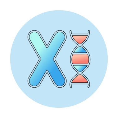 düz Kromozom ikon vektör çizimi 