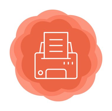 Yazıcı simgesi vektör illüstrasyonu