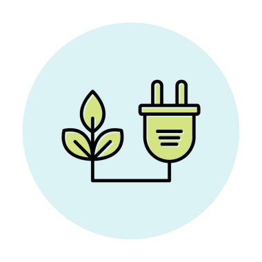 Basit Biyokütle eko enerji simgesi, vektör illüstrasyonu