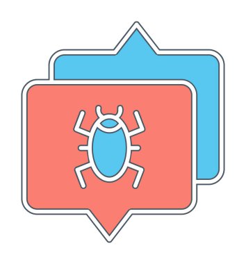 Konuşma balonu vektör resimlemesindeki hata simgesi 