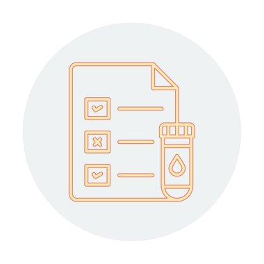 Tıbbi Test Raporu ikon vektör illüstrasyonu 