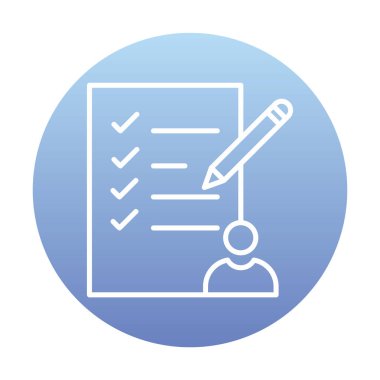 Kontrol listesi düz simgesi, vektör illüstrasyonu 