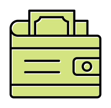 Cüzdan. Web simgesi basit vektör çizimi tasarımı