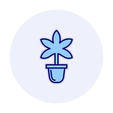 Basit Marihuana simgesi, vektör illüstrasyonu