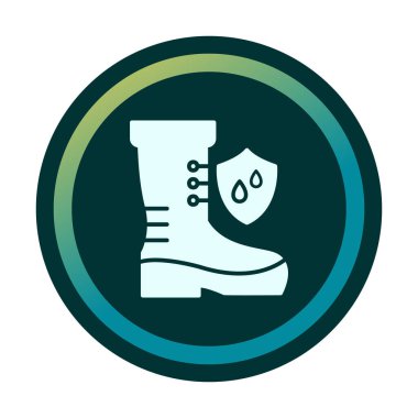 Basit su geçirmez ayakkabı simgesi, vektör illüstrasyonu