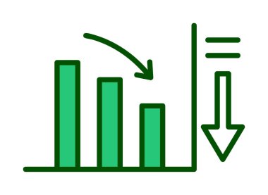 Basit grafik simgesi, vektör illüstrasyonunu azalt