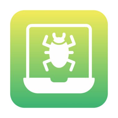 Virüs bulaşmış Laptop Simgesi - Kötü amaçlı yazılım vektörü 