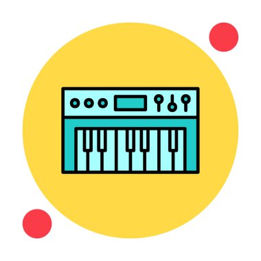  Basit Sentezleyici simge vektör illüstrasyonu