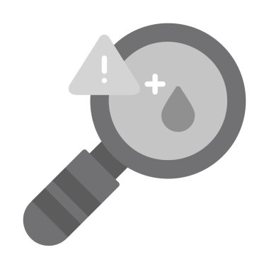 düz büyüteç ve kan testi ikonu vektörü. 