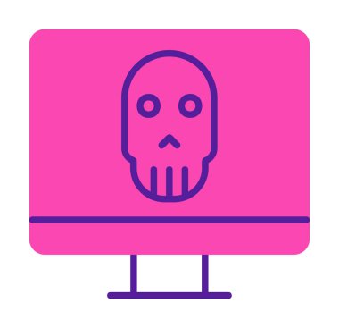 Ölü Bilgisayar Ekran simgesi, vektör illüstrasyonu 