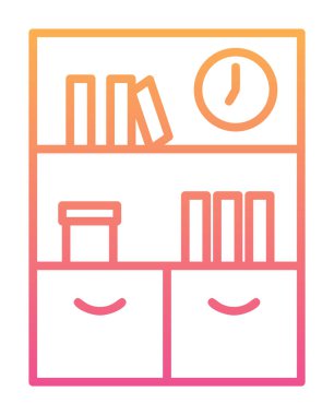 kitaplık düz simge, vektör illüstrasyonu 