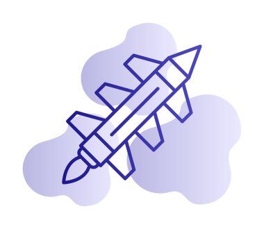 Füze roket ikonu vektör çizimi tasarımı