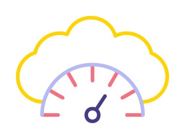  Gösterge düz simgesi, vektör illüstrasyonu 