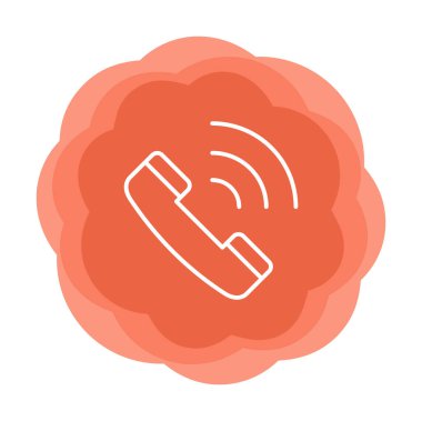 Düz telefon. simge illüstrasyonu  