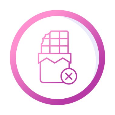 Basit Çikolata Yok simgesi, vektör illüstrasyonu