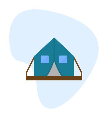 çadır simgesi, vektör çizimi  