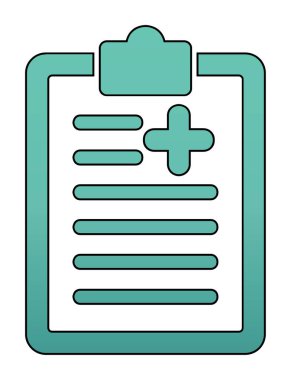 Tıbbi pano simgesi. Web için Tıbbi Rapor vektör simgesinin özet çizimi               