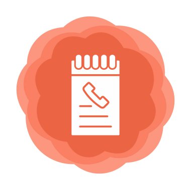 Beyaz arkaplanda telefon rehberi ikonu vektör çizimi