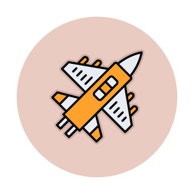 Askeri Uçak ikonu vektör illüstrasyonu