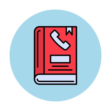 Telefon Rehberi düz simgesi, vektör çizim