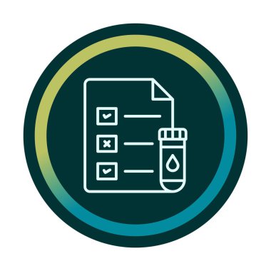 Tıbbi Test Raporu ikon vektör illüstrasyonu 