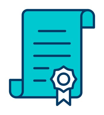 Sertifika vektör simgesi modern basit illüstrasyon                                 