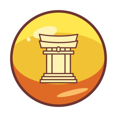 Basit Japon Tori Kapısı simgesi, vektör illüstrasyonu