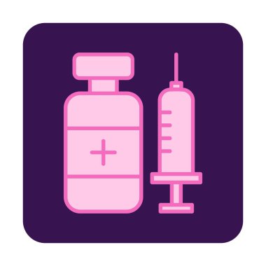 Aşı ikonu vektör illüstrasyon tasarımlı şırınga