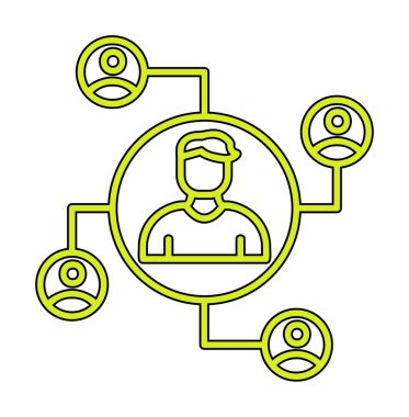 Vektör olarak basit bir düz sosyal ağ simgesi. logotype