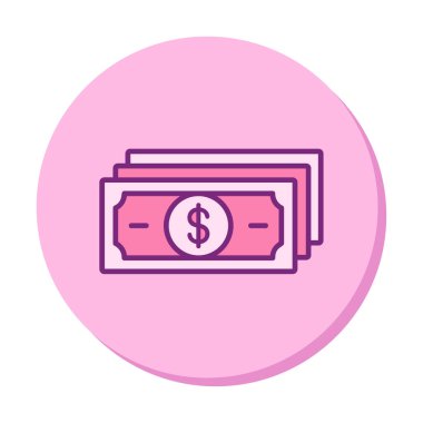 Dolar para çizgisi simgesi, vektör illüstrasyonu