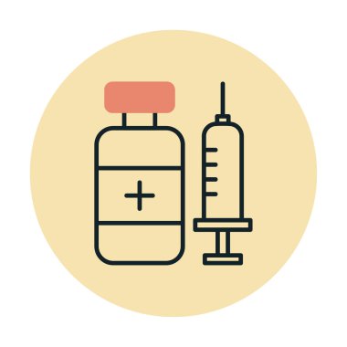 Aşı ikonu vektör illüstrasyon tasarımlı şırınga