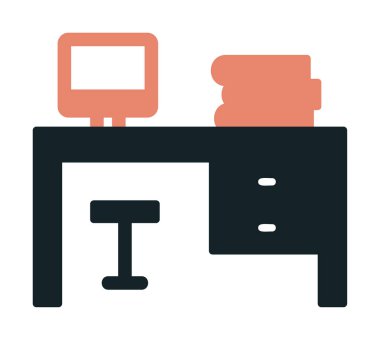 bilgisayar Resepsiyon simge vektör çizim 