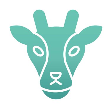 Zürafa baş web simgesi, vektör illüstrasyonu 