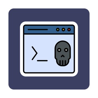 bilgisayar terminali simgesi, vektör illüstrasyonu basit tasarım