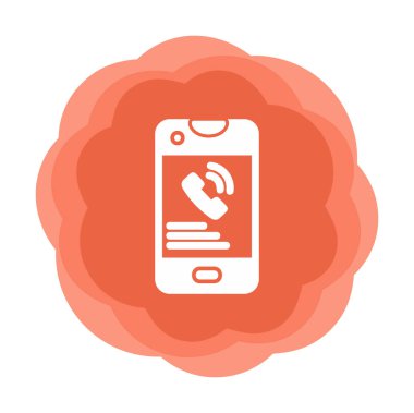 Düz telefon. simge illüstrasyonu  
