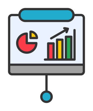 Sunum, iş istatistikleri ve pasta grafik ikonlu veri analizleri. iş analizleri, analizler, istatistikler, pasta grafiği