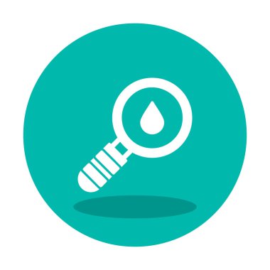 Loupe ikonu. Büyüteçteki su damlasının vektör çizimi