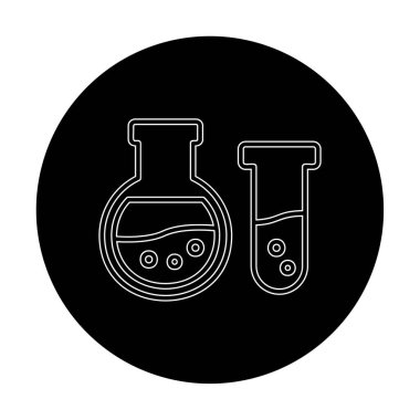 Matara ikonu. Laboratuvar ekipmanları. vektör illüstrasyonu.                     