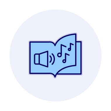 Basit Ses Kitabı simgesi, vektör illüstrasyonu