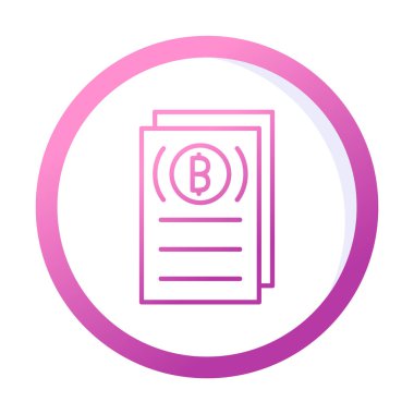 Belgeler ve bitcoin simgesinin vektör illüstrasyonu 