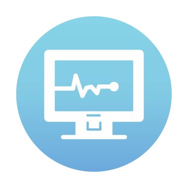 Basit kardiyogram simgesi, vektör illüstrasyonu