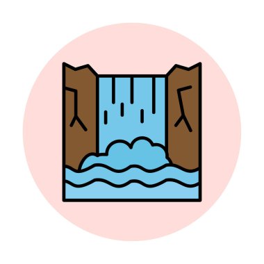 Basit Waterfal simgesi, vektör illüstrasyonu