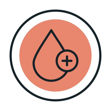 Kan damlası ağ simgesi, vektör illüstrasyonu 