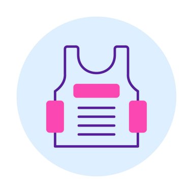 Kurşun geçirmez yelek ağ simgesi, vektör illüstrasyonu