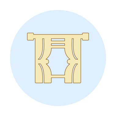 Tiyatro perdeleri simgesi, vektör illüstrasyonu 