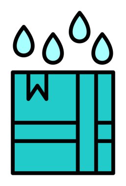 Su geçirmez Parsel simgesinin vektör çizimi  