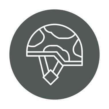 Askeri miğfer vektör renk çizgisi simgesi