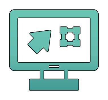 Ekran simgesinde basit Grafik Tasarım uygulaması, vektör illüstrasyonu