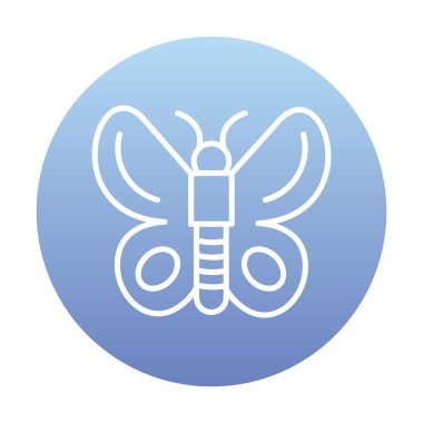 Kelebek Vektör Simgesi Düz Çizim 