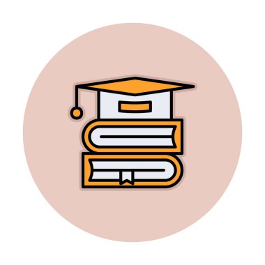 izole mezuniyet başlığı ve kitap simgesi